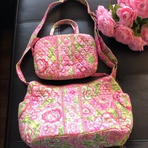 Vera Bradley Purse and Makeup Bag in Petal Pink